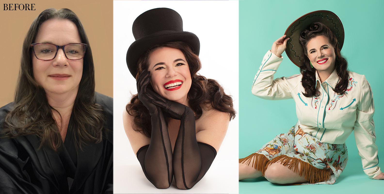 Lone Star Pin-up Before and After Client Makeover
