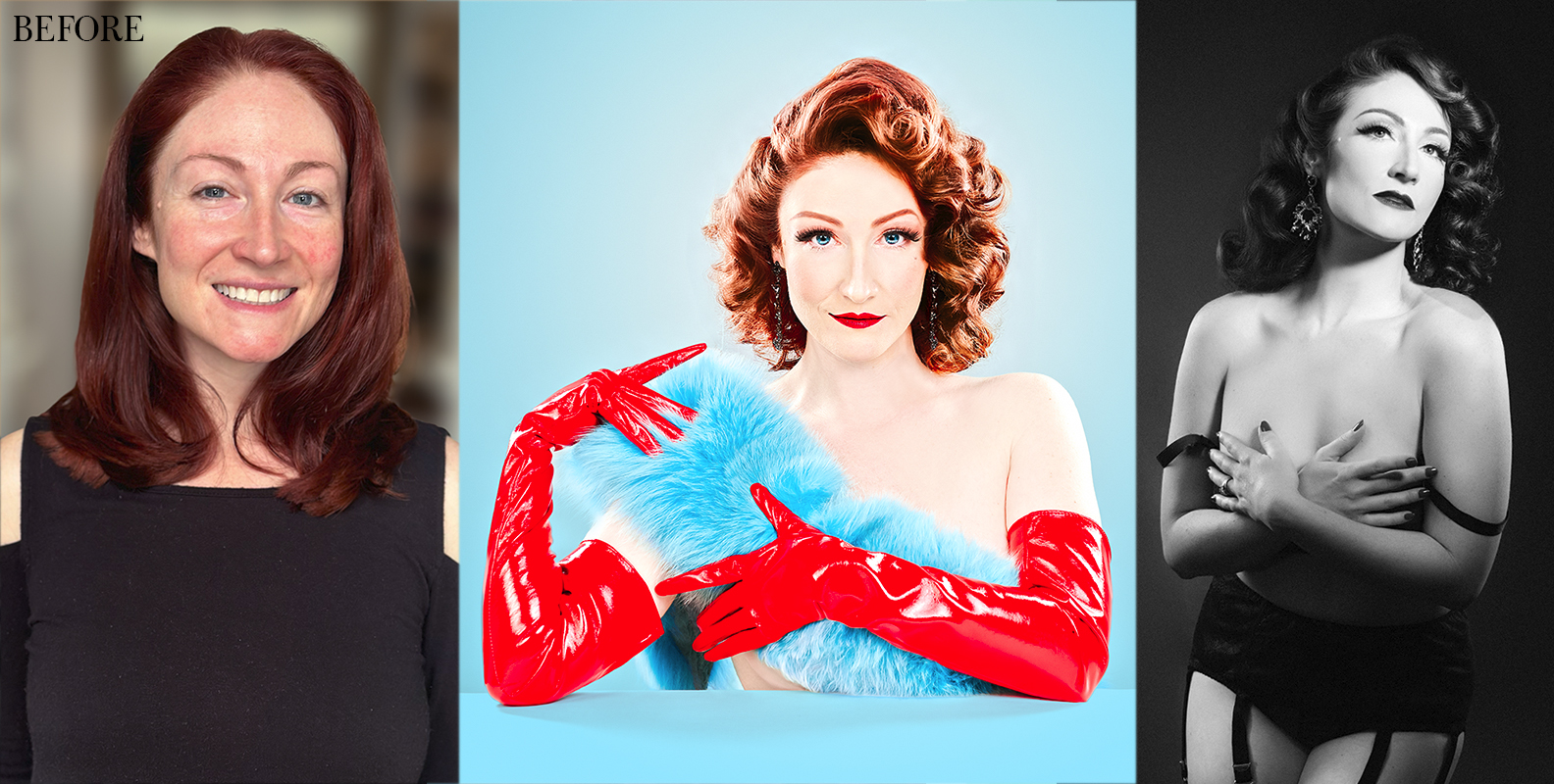 Lone Star Pin-up Photography Before and After